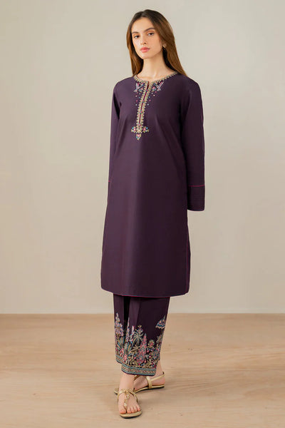JAZMIN-2PC DHANAK EMBROIDERED SHIRT & EMBROIDERED TROUSER-BIC-111