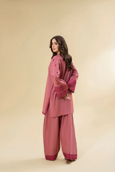 LAZULI-2PC KHADDAR EMBROIDRED SHIRT WITH KHADDAR EMB TROUSER-BIC-127