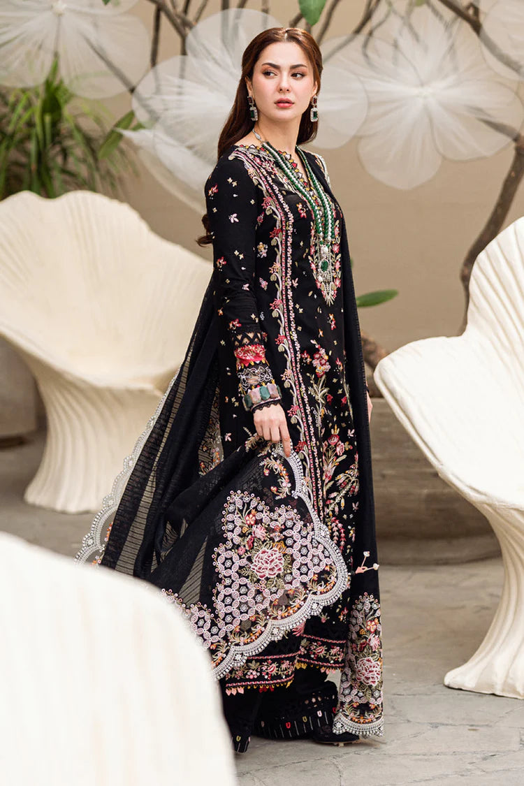 QALAMQAR-3PC DHANAK EMBROIDERED SHIRT WITH COTTON NET EMBROIDERED DUPATTA -BIC-4254