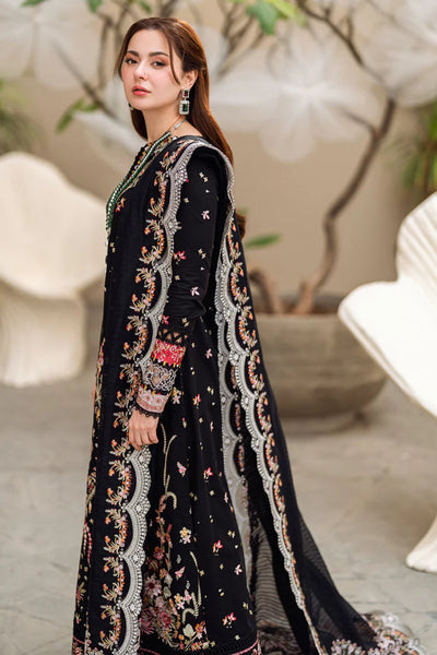 QALAMQAR-3PC DHANAK EMBROIDERED SHIRT WITH COTTON NET EMBROIDERED DUPATTA -BIC-4254