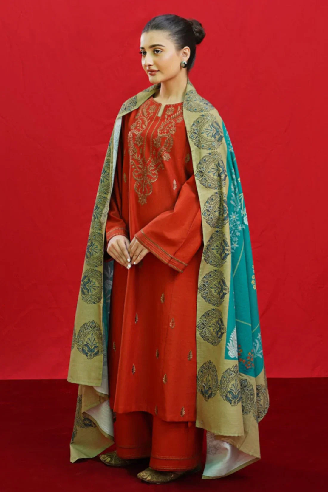 URGE - 3PC DHANAK EMBROIDERED QA-220