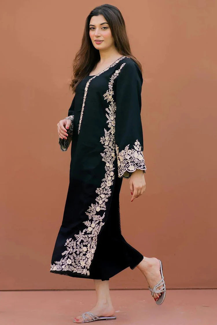 LAJWANTI-2PC DHANAK EMBROIDERED SHIRT WITH DHANAK EMBROIDERED SLEEVES-BIC-118