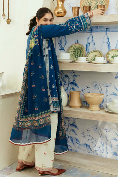 ZAHRA SHAHJAHAN- 3PC DHANAK EMBROIDERED SUIT QA-2201