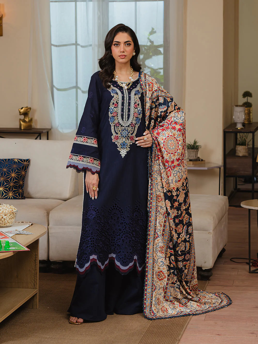 Mahnur Stella Khaddar 3pc Embroidered Luxury QA332