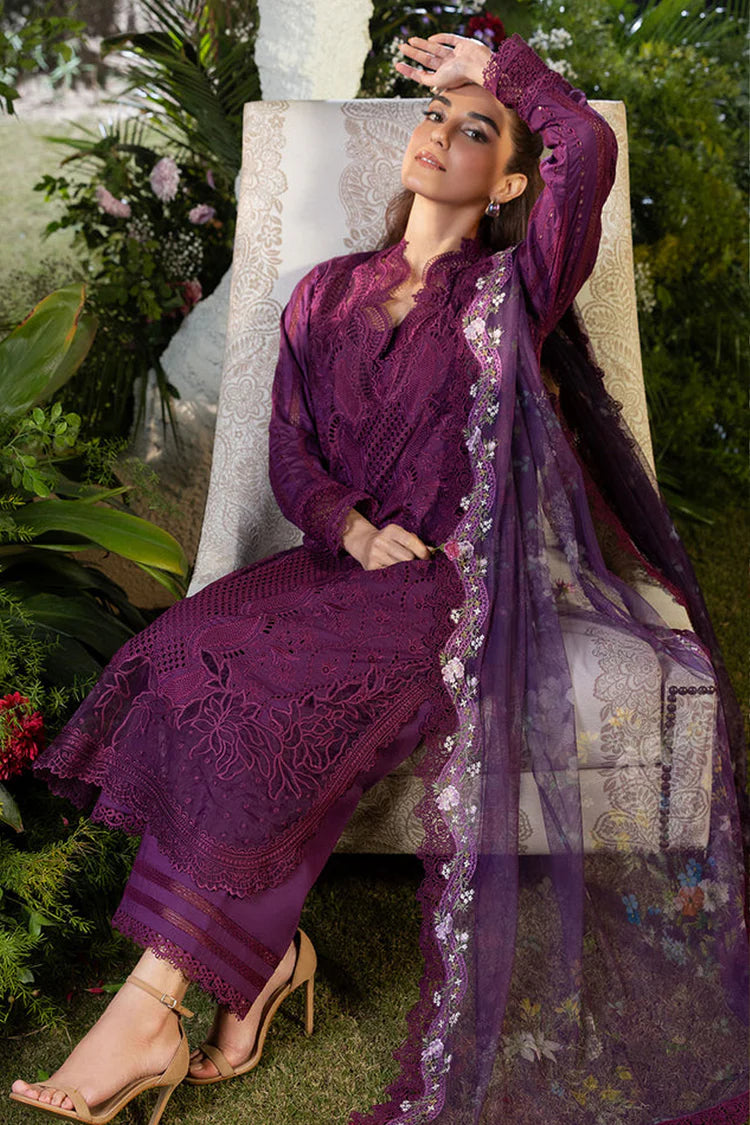 SOBIA NAZIR-3PC DHANAK CHIKAN EMBROIDERED SHIRT WITH COURTRAI PRINTED SHAWL AND TROUSER BIC-4097
