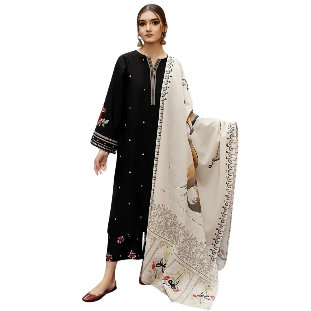 URGE - 3PC DHANAK EMBROIDERED QA-990
