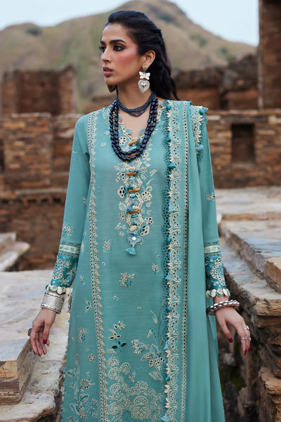 ELAN-3PC DHANAK CHIKAN EMBROIDERED SHIRT WITH DHANAK EMBROIDRED SHAWL & TROUSER -BIC-4239