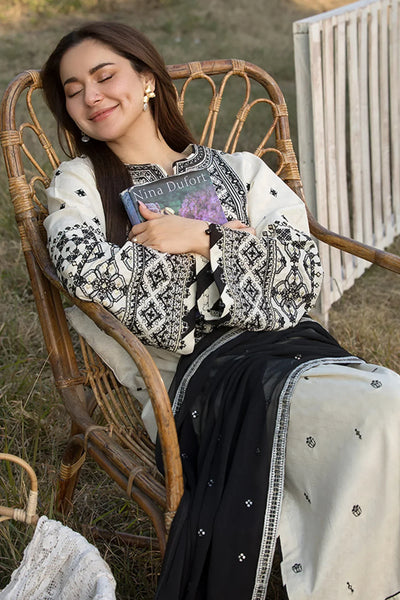 QALAMKAR - 3PC DHANAK EMBROIDERED SHIRT QA-6278