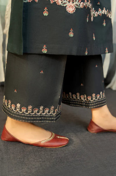 URGE 3PC EMBROIDERED DHANAK SUIT – QA637