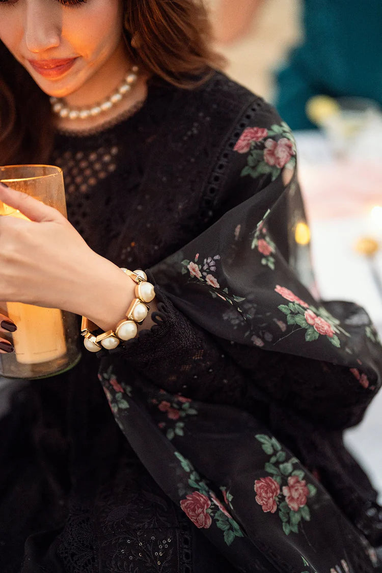 NUREH-3PC DHANAK LASER WORK EMBROIDERED SHIRT WITH MONARK PRINTED EMB DUPATTA & TROUSER-4119