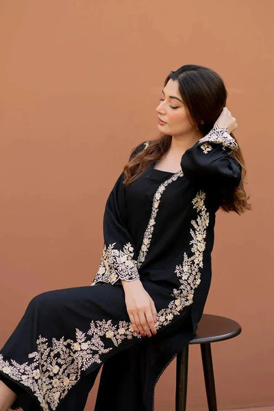 LAJWANTI-2PC DHANAK EMBROIDERED SHIRT WITH DHANAK EMBROIDERED SLEEVES-BIC-118