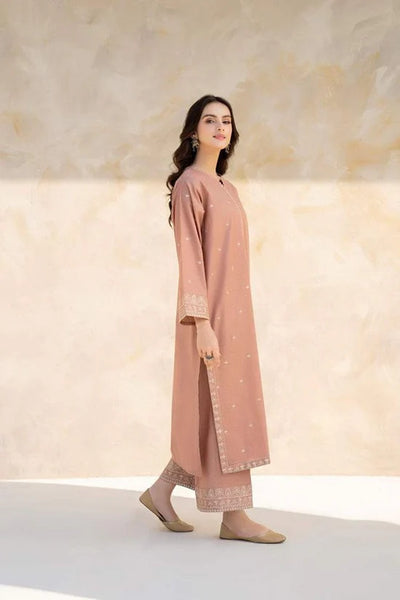 JAZMIN-2PC DHANAK EMBROIDERED SHIRT WITH DHANAK EMBROIDRED TROUSER-BIC-117