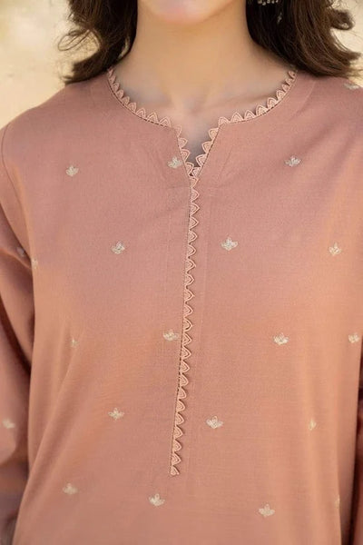 JAZMIN-2PC DHANAK EMBROIDERED SHIRT WITH DHANAK EMBROIDRED TROUSER-BIC-117