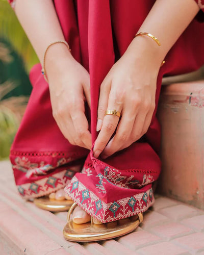 URGE-2PC DHANAK EMBROIDERED SHIRT AND EMBROIDRED TROUSER-BIC-126