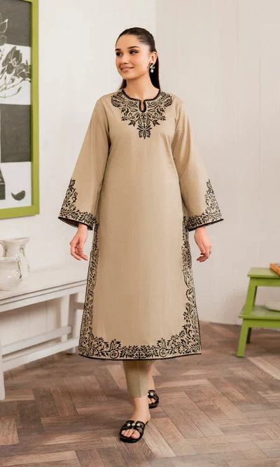 3PC-Embroidery Suit With Dhanak Shawl-QA120