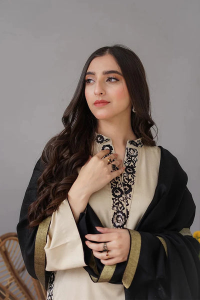 AISLING - 3PC DHANAK EMBROIDERED QA-164