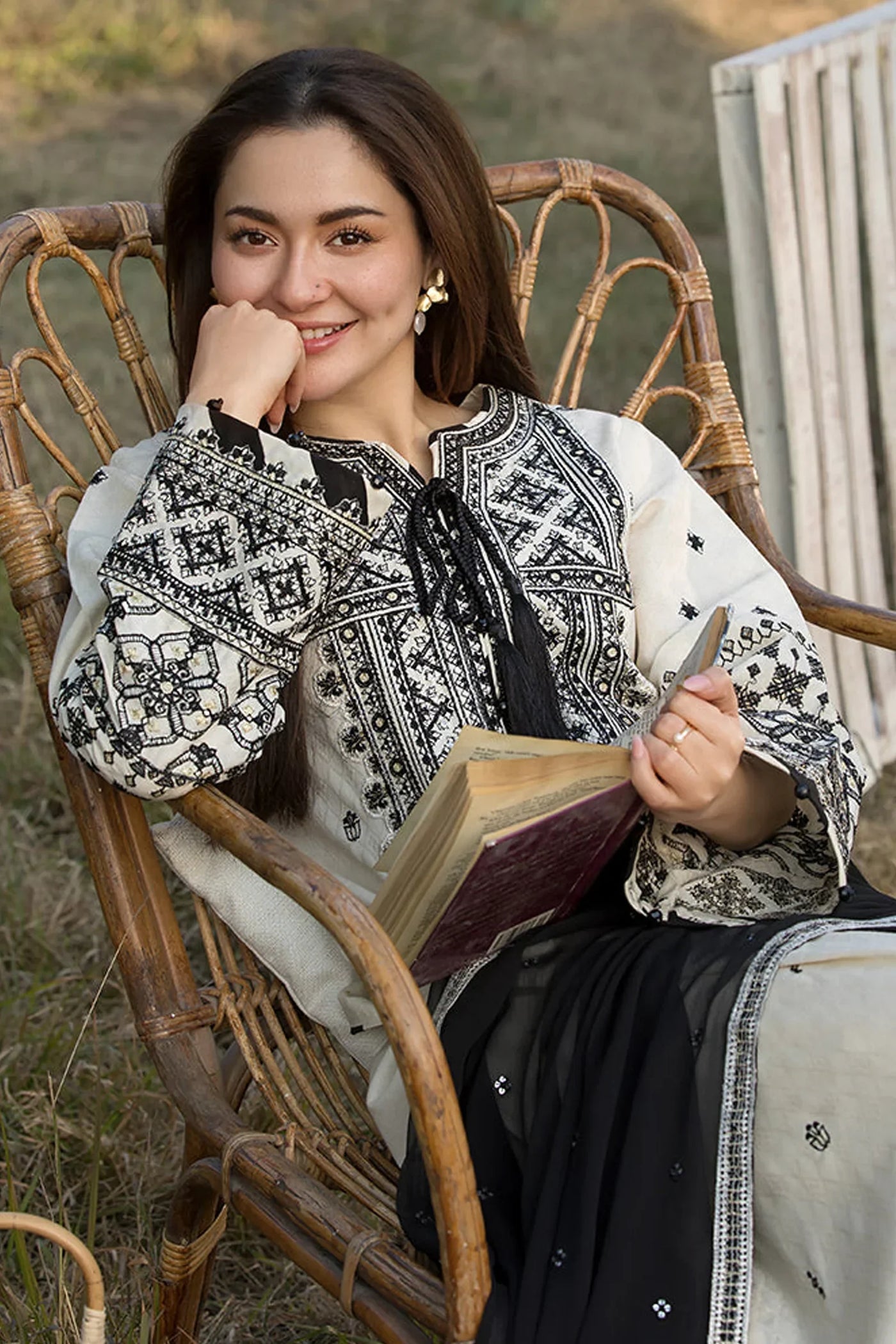 QALAMKAR - 3PC DHANAK EMBROIDERED SHIRT QA-6278