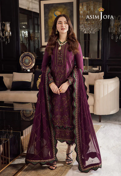 ASIM JOFA-3PC WINTER DHANAK EMBROIDERED SUIT QA-4487