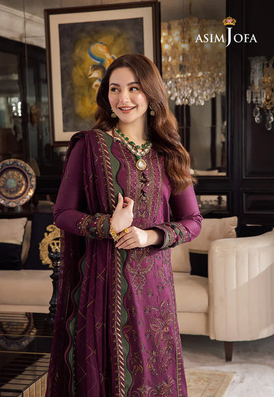 ASIM JOFA-3PC WINTER DHANAK EMBROIDERED SUIT QA-4487