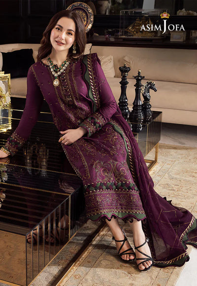 ASIM JOFA-3PC WINTER DHANAK EMBROIDERED SUIT QA-4487