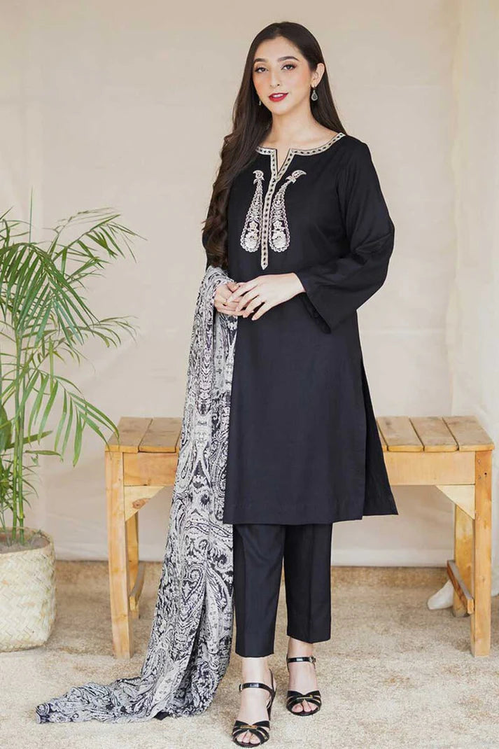 AISLING - 3PC DHANAK EMBROIDERED QA400